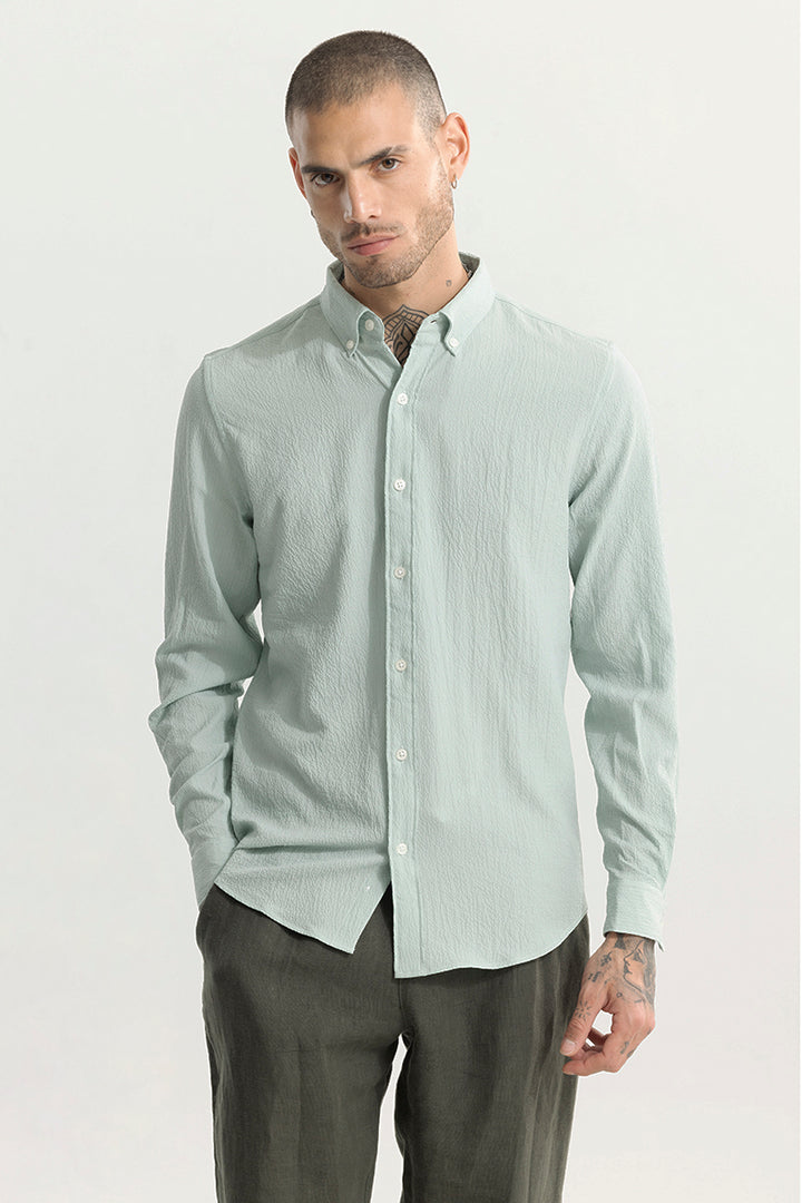 Buy Men's Rufflecrush Mint Green Shirt Online | SNITCH