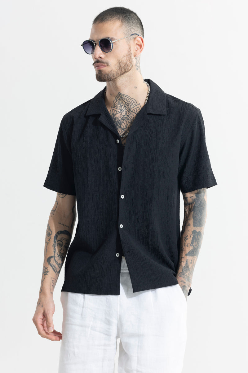 Buy Men's Softcrush Black Shirt Online | SNITCH