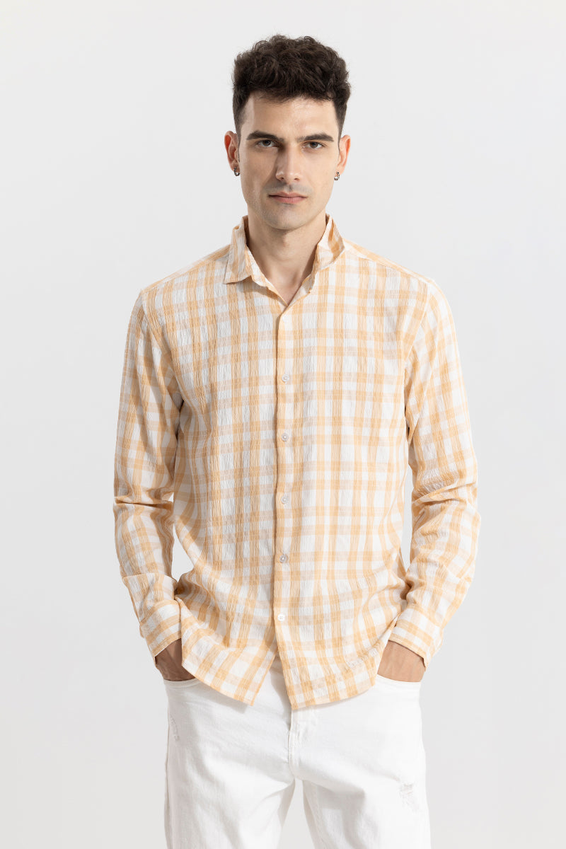 Ruffle Rush Yellow Check Shirt