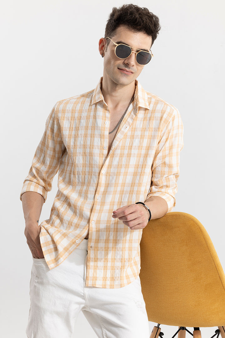 Ruffle Rush Yellow Check Shirt