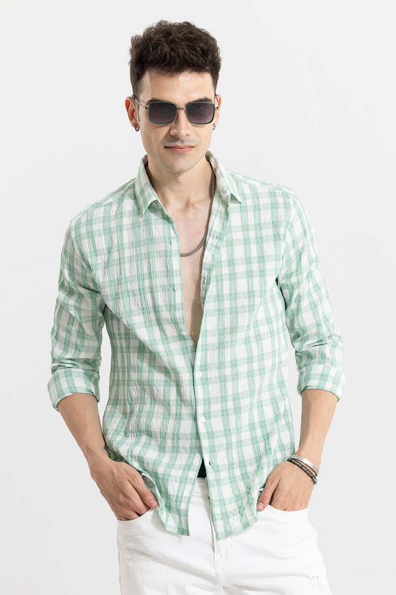 Ruffle Rush Green Check Shirt