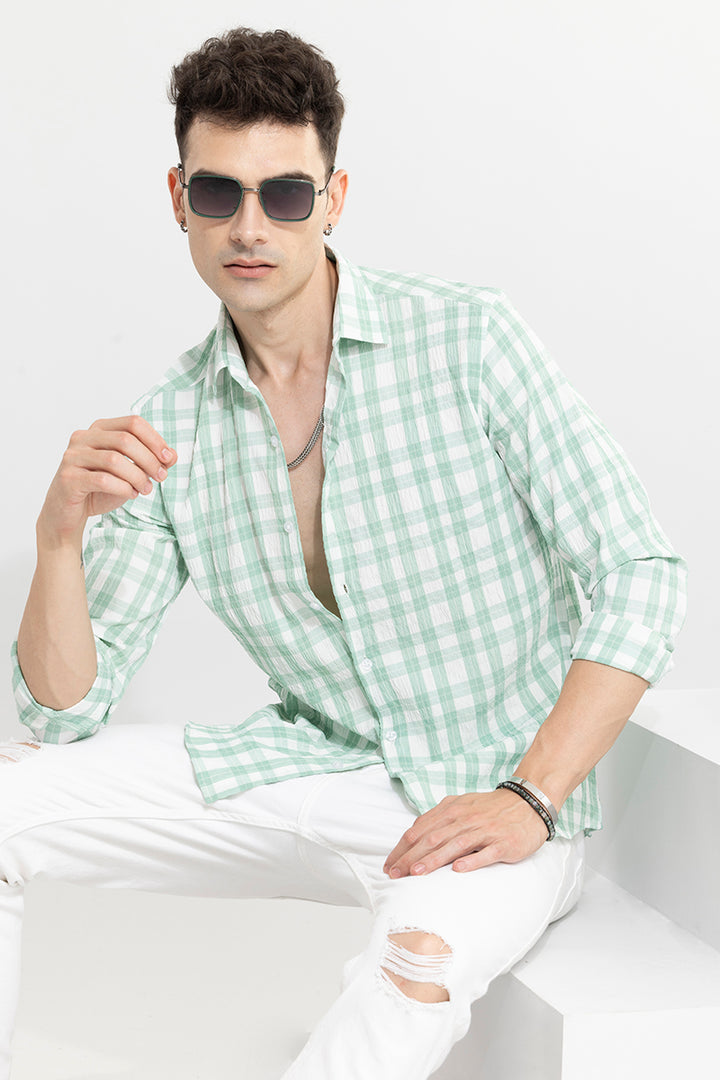 Ruffle Rush Green Check Shirt