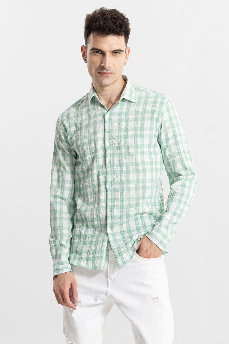 Ruffle Rush Green Check Shirt