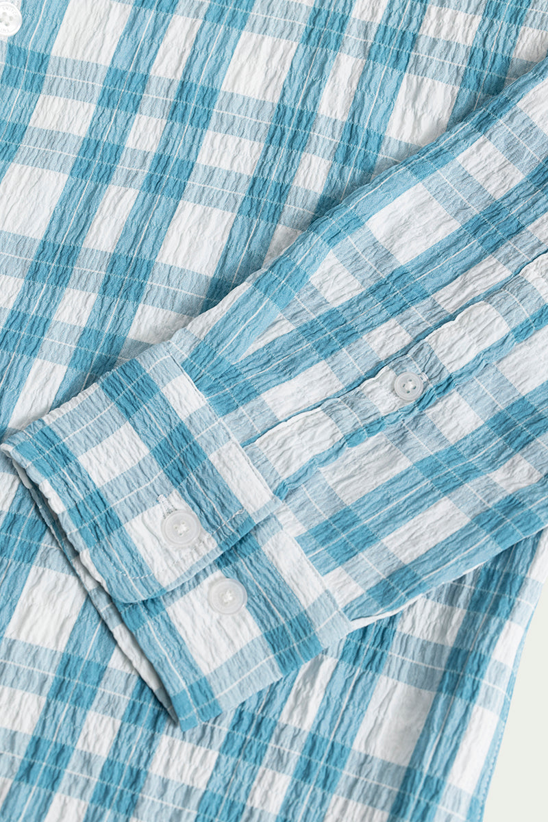 Buy Men's Ruffle Rush Blue Check Shirt Online | SNITCH