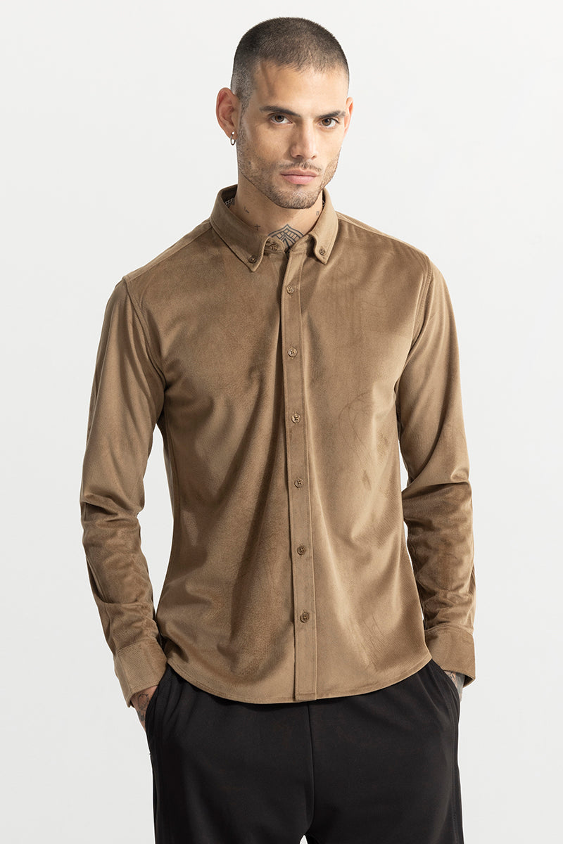 Suede Velvet Brown Shirt