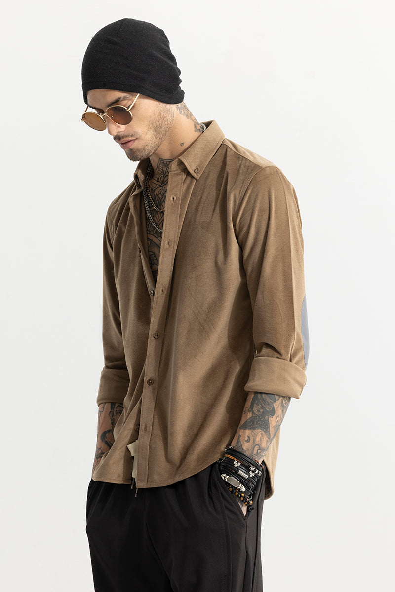 Suede Velvet Brown Shirt