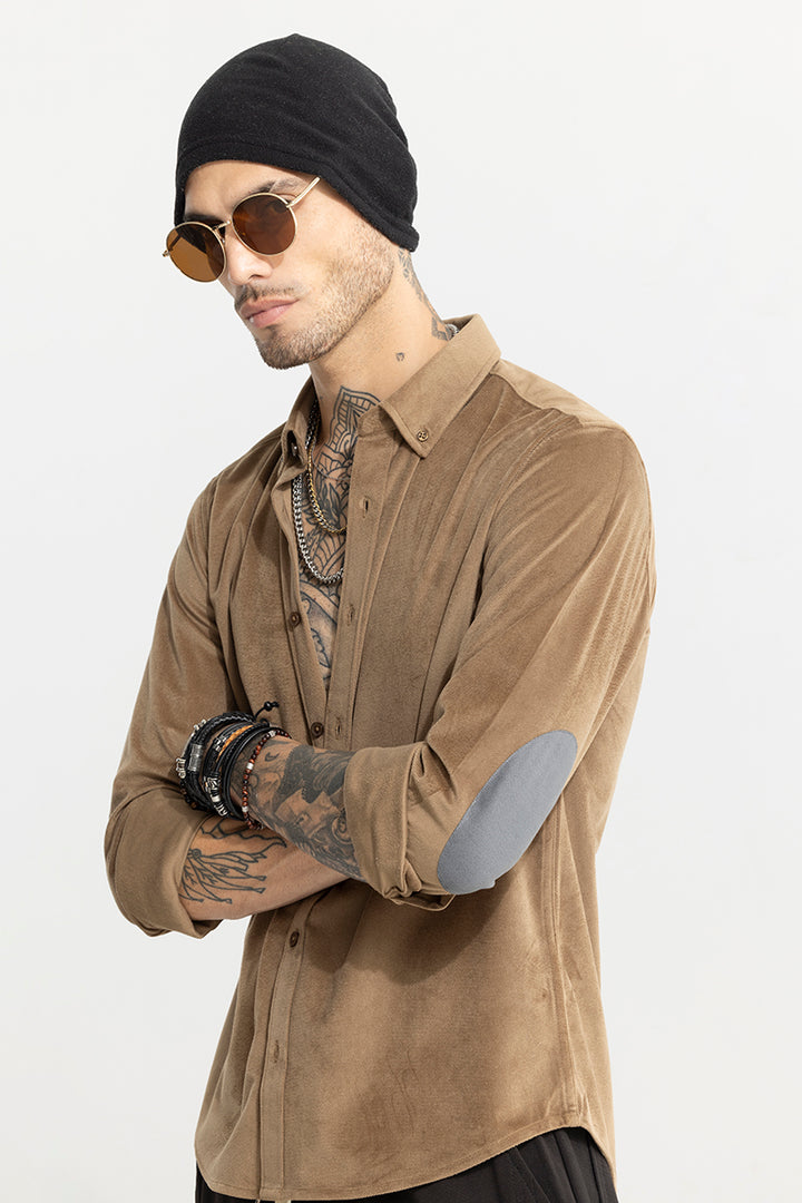 Suede Velvet Brown Shirt