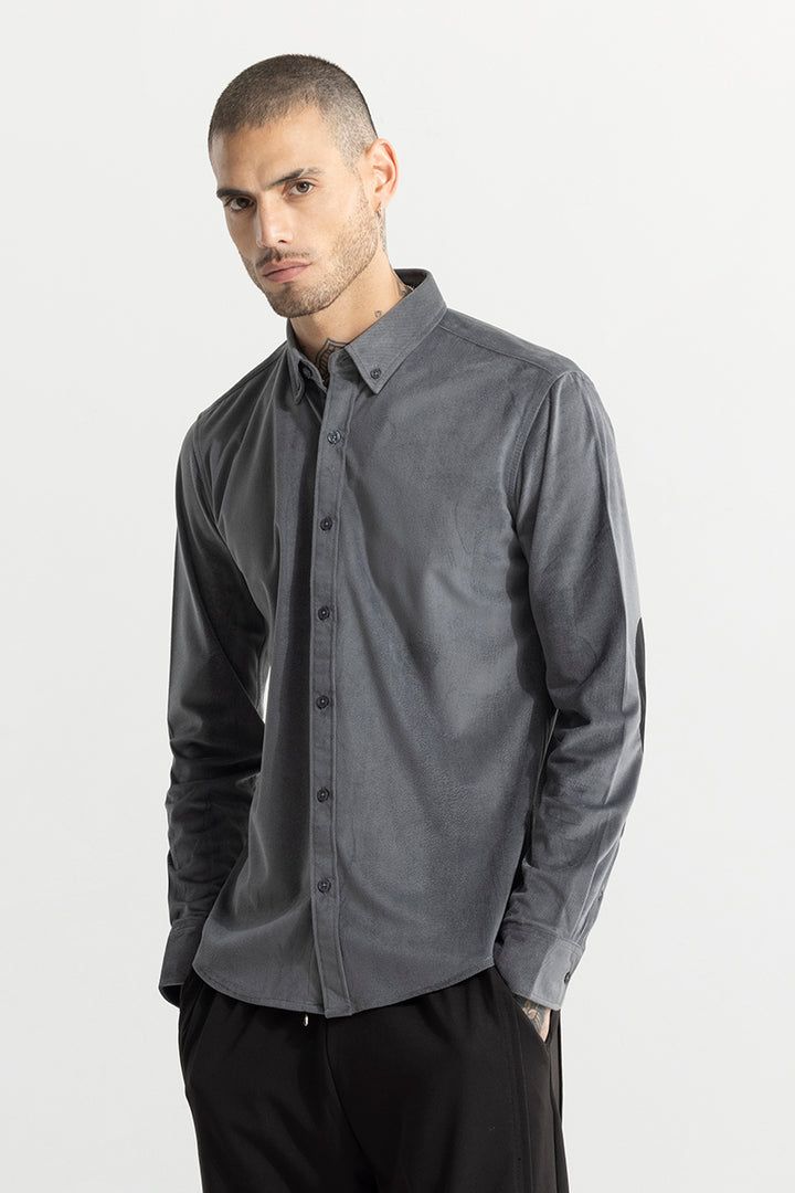 Suede Velvet Grey Shirt