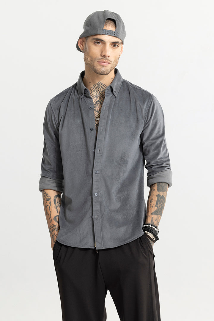 Suede Velvet Grey Shirt