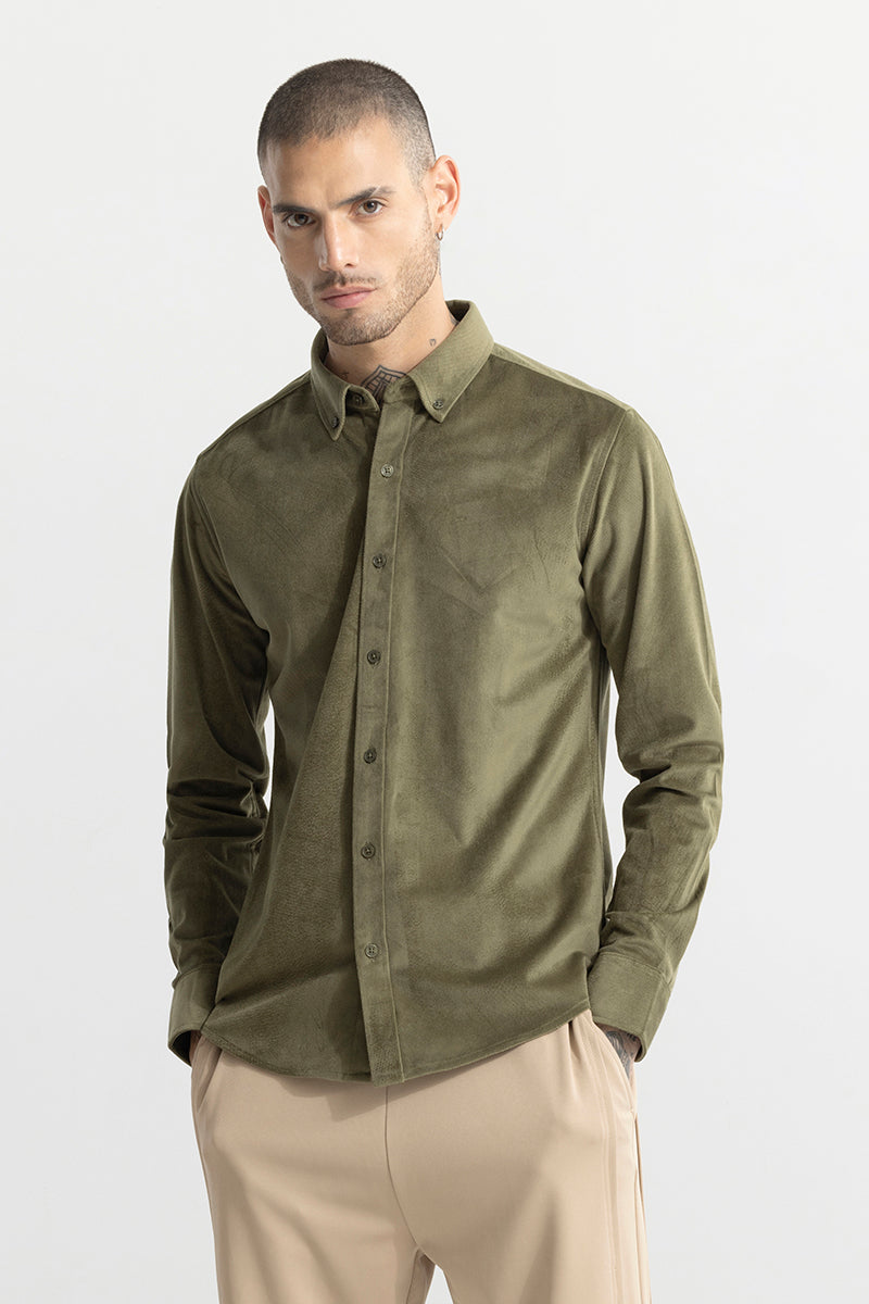 Suede Velvet Green Shirt