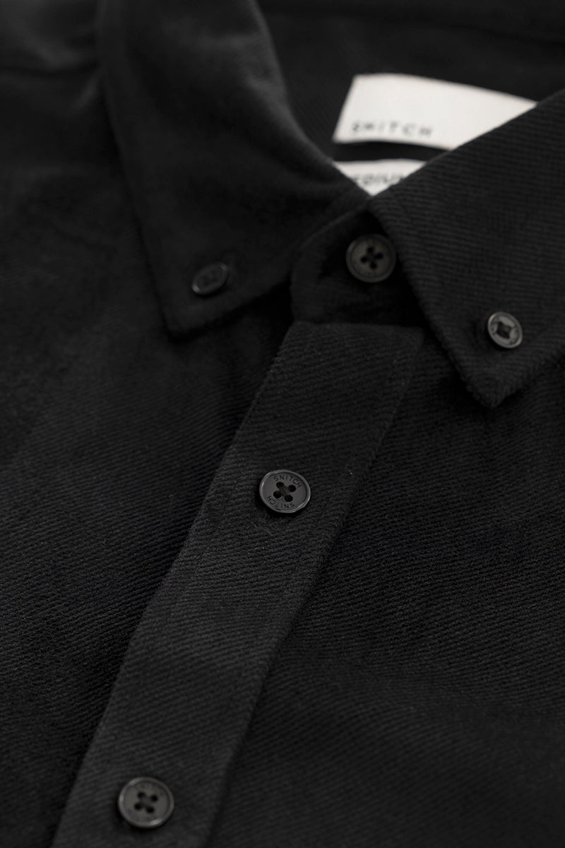 Suede Velvet Black Shirt