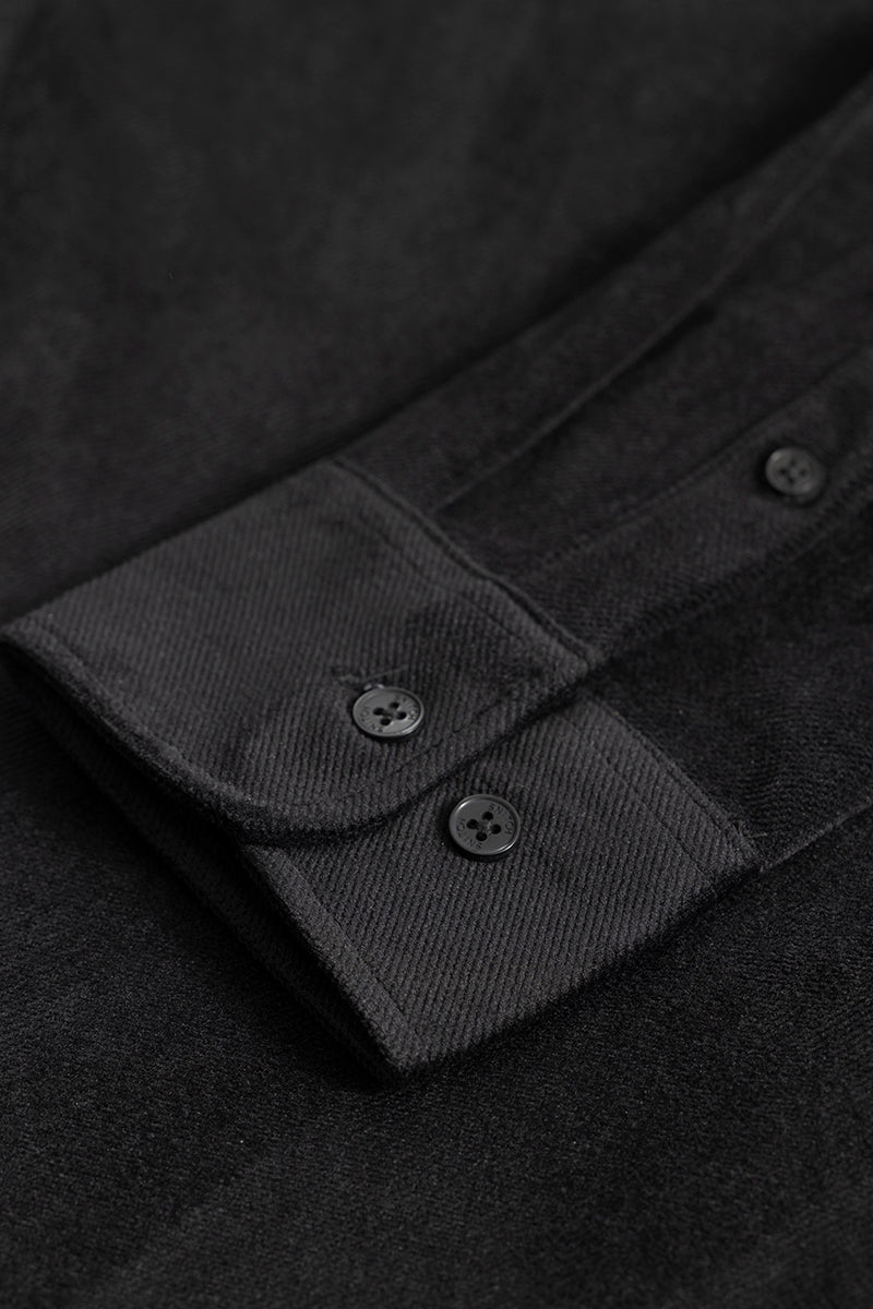 Suede Velvet Black Shirt