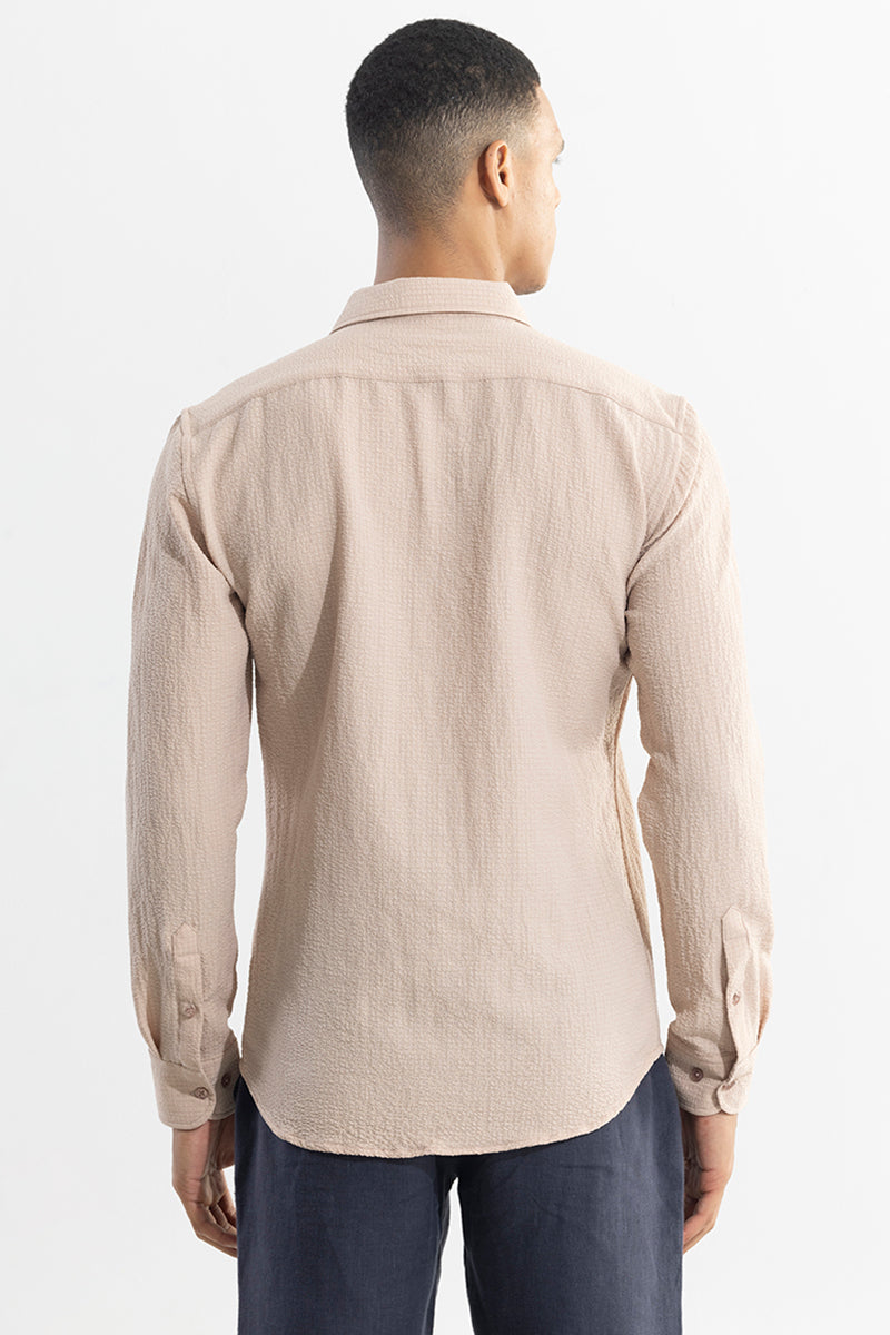 Mash Wrinkle Beige Shirt