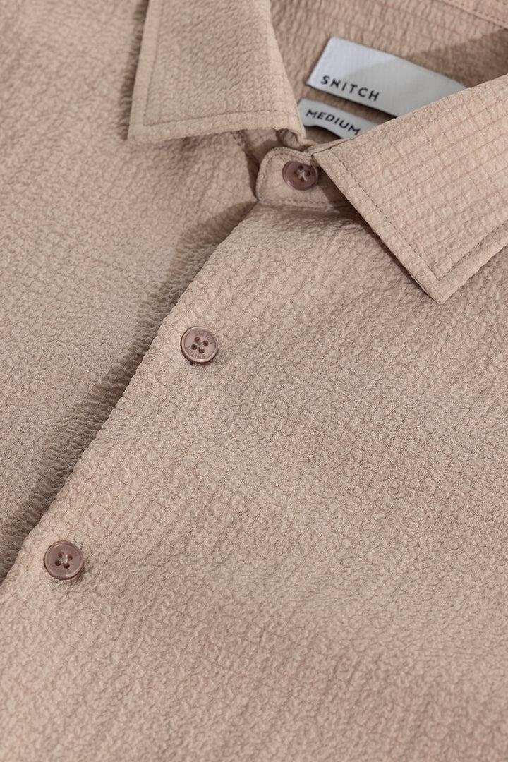 Mash Wrinkle Beige Shirt