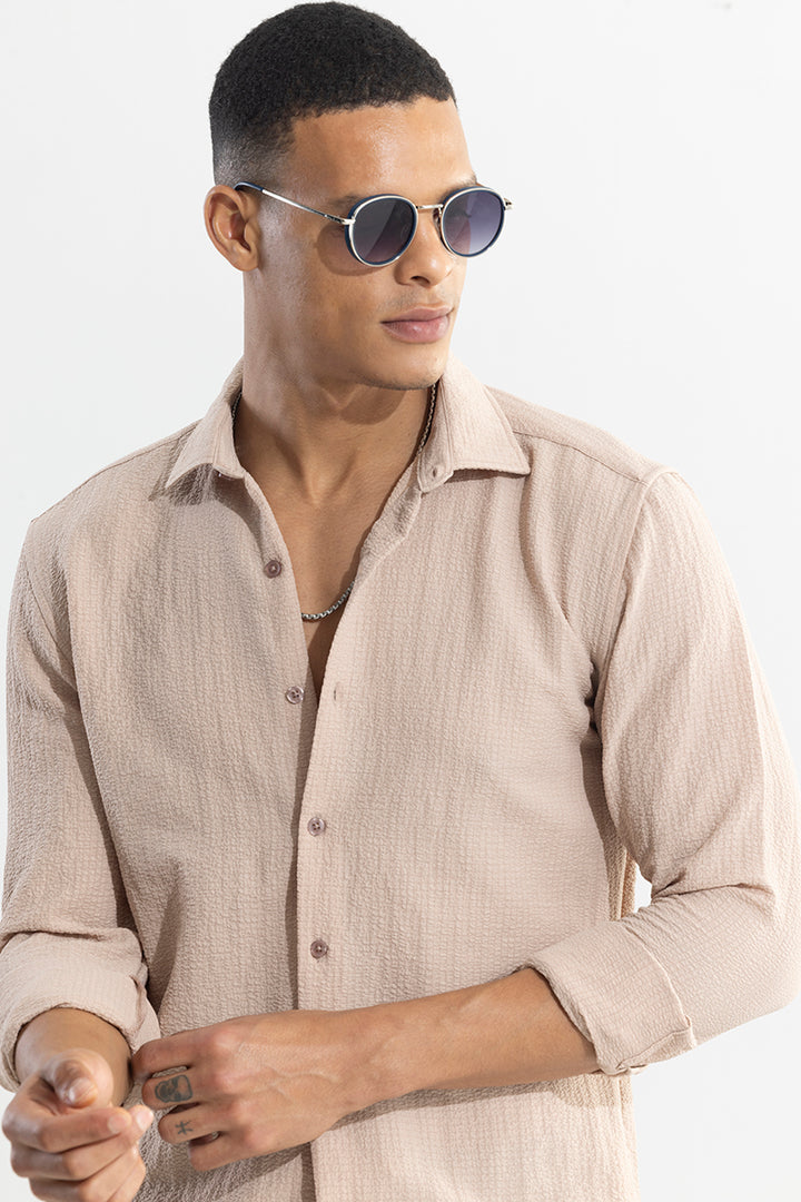 Mash Wrinkle Beige Shirt