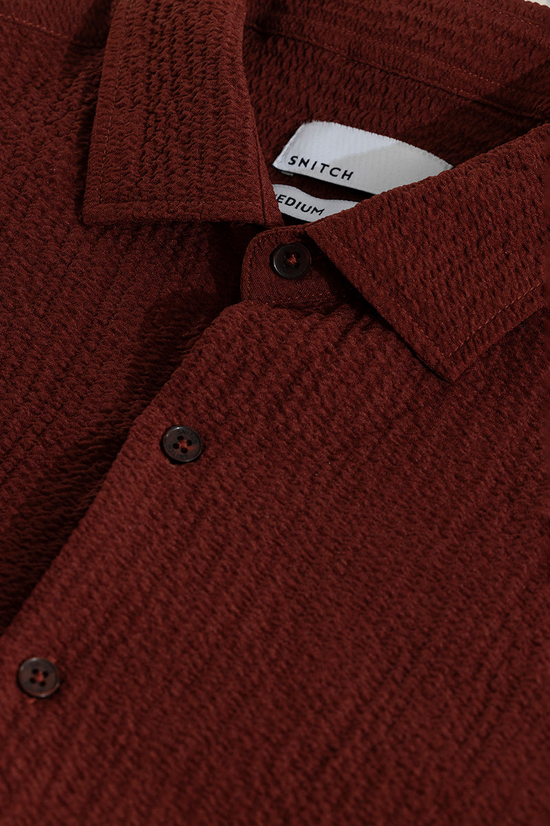 Mash Wrinkle Maroon Shirt