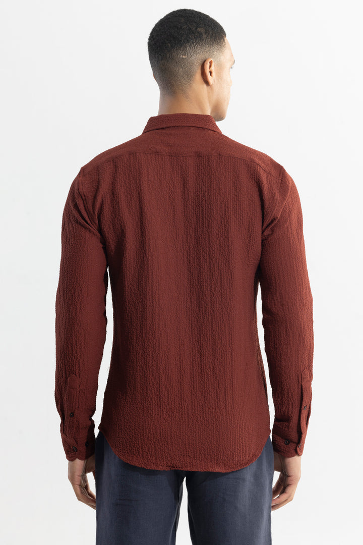 Mash Wrinkle Maroon Shirt