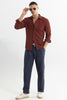 Mash Wrinkle Maroon Shirt