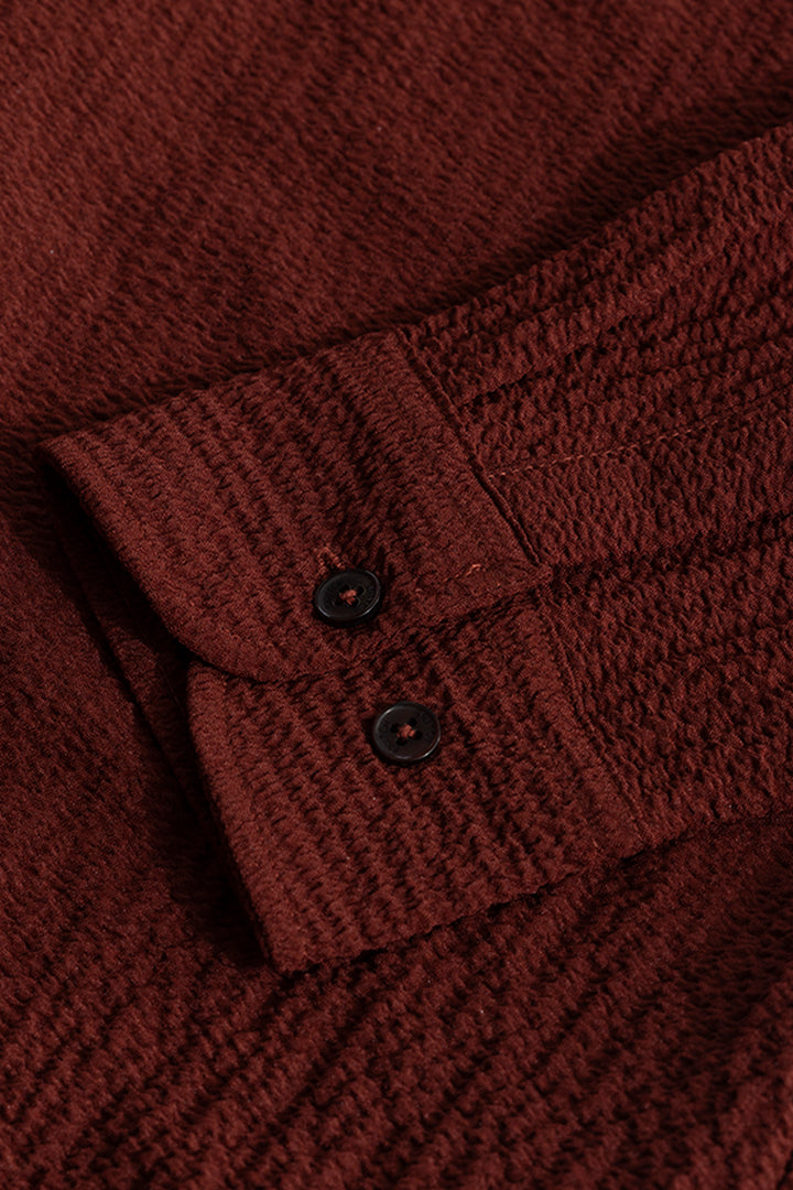 Mash Wrinkle Maroon Shirt