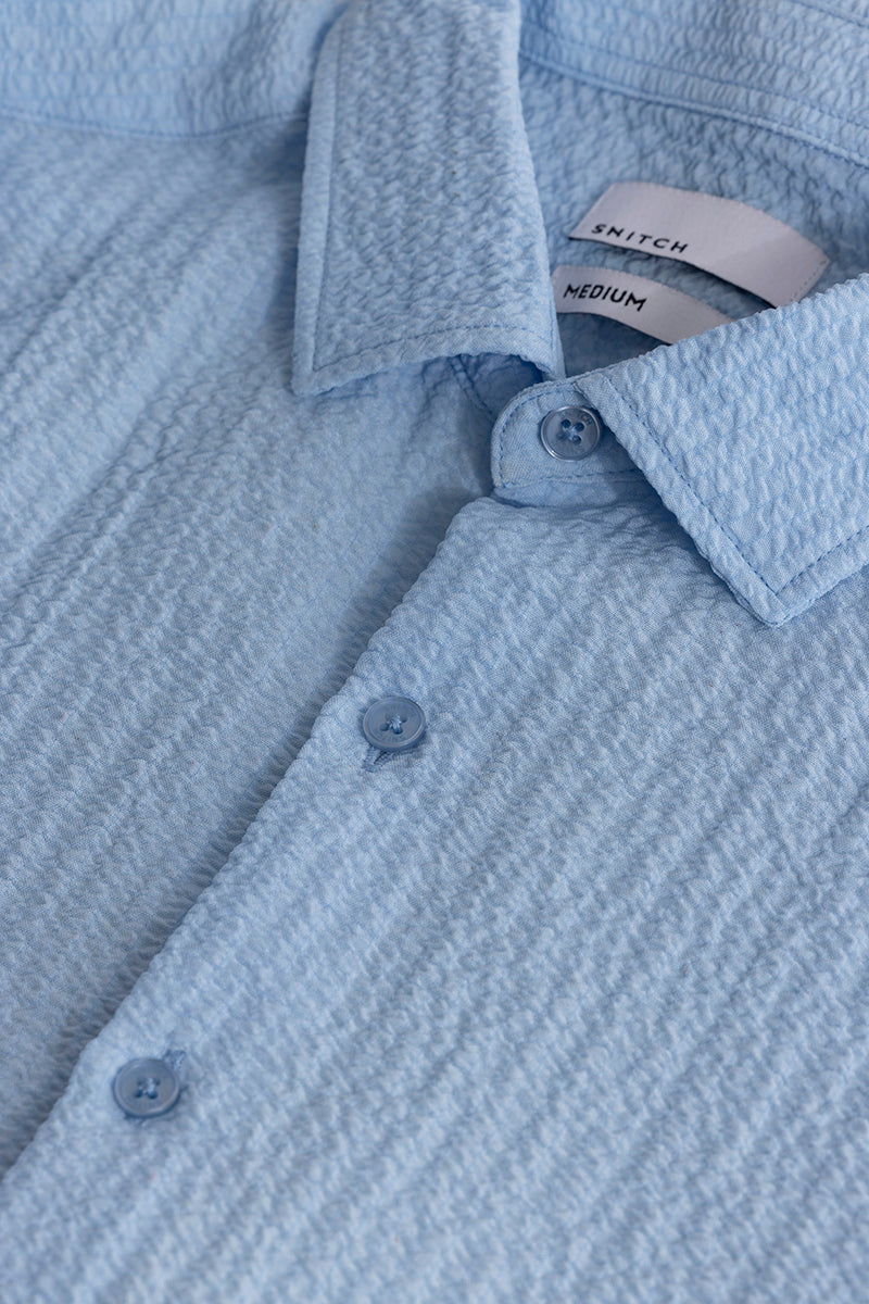 Mash Wrinkle Sky Blue Shirt