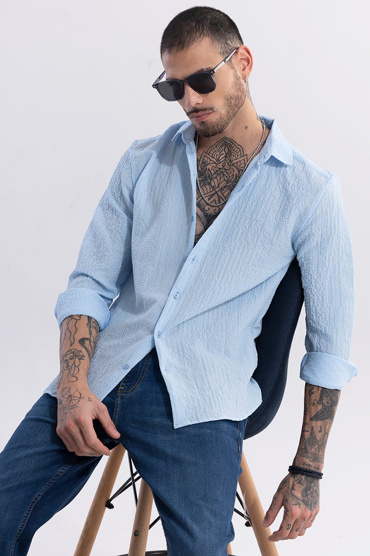 Mash Wrinkle Sky Blue Shirt