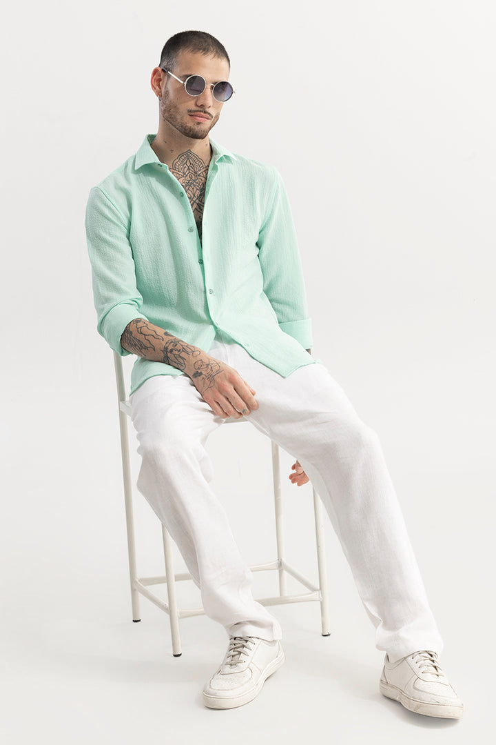 Mash Wrinkle Pastel Green Shirt