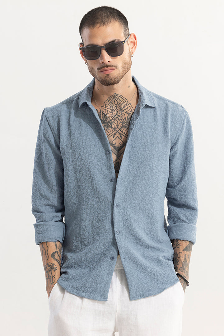 Mash Wrinkle Light Blue Shirt