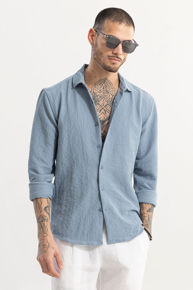 Mash Wrinkle Light Blue Shirt