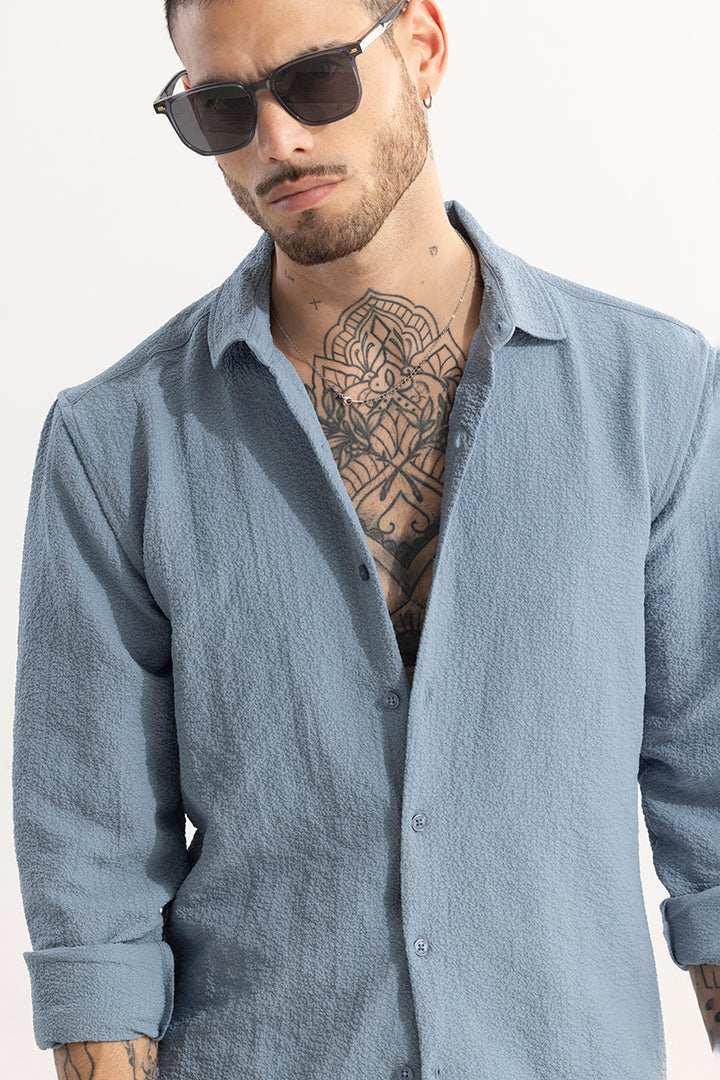 Mash Wrinkle Light Blue Shirt