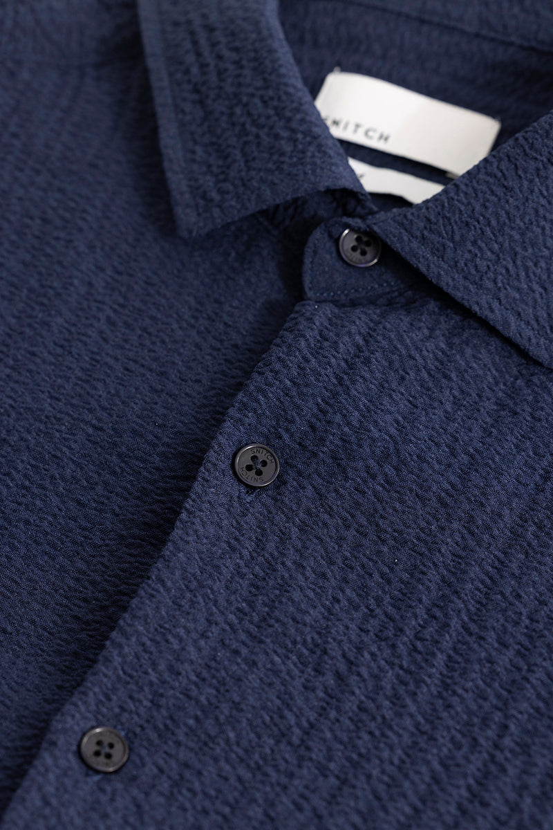 Mash Wrinkle Navy Shirt