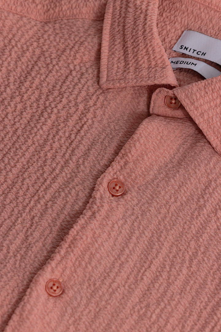 Mash Wrinkle Coral Pink Shirt