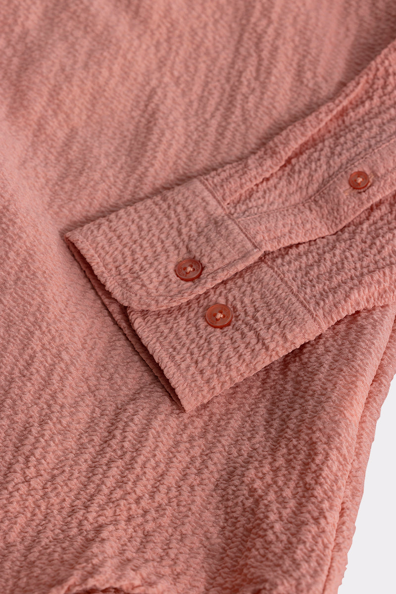 Mash Wrinkle Coral Pink Shirt