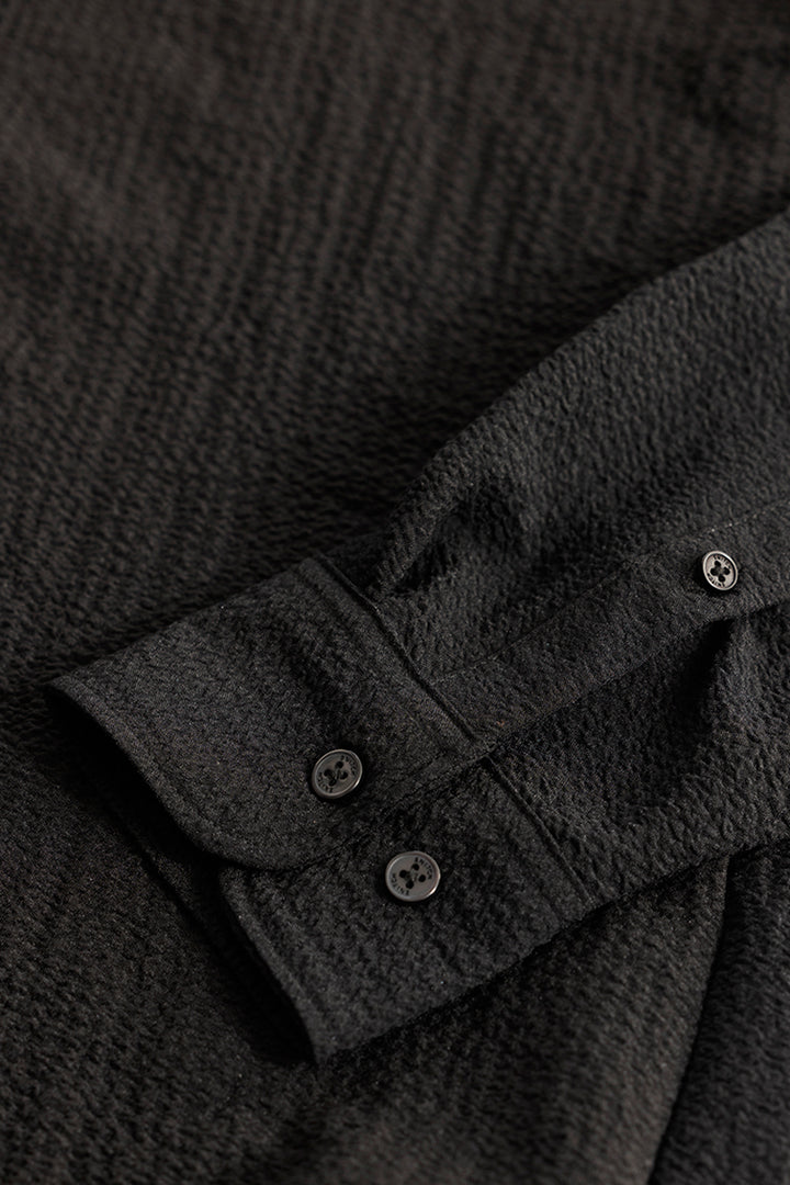 Mash Wrinkle Black Shirt