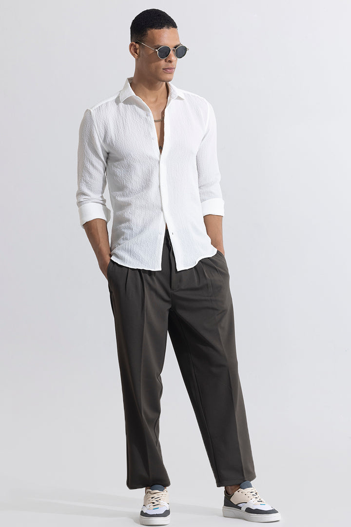 Buy Men's Mash Wrinkle White Shirt Online | SNITCH