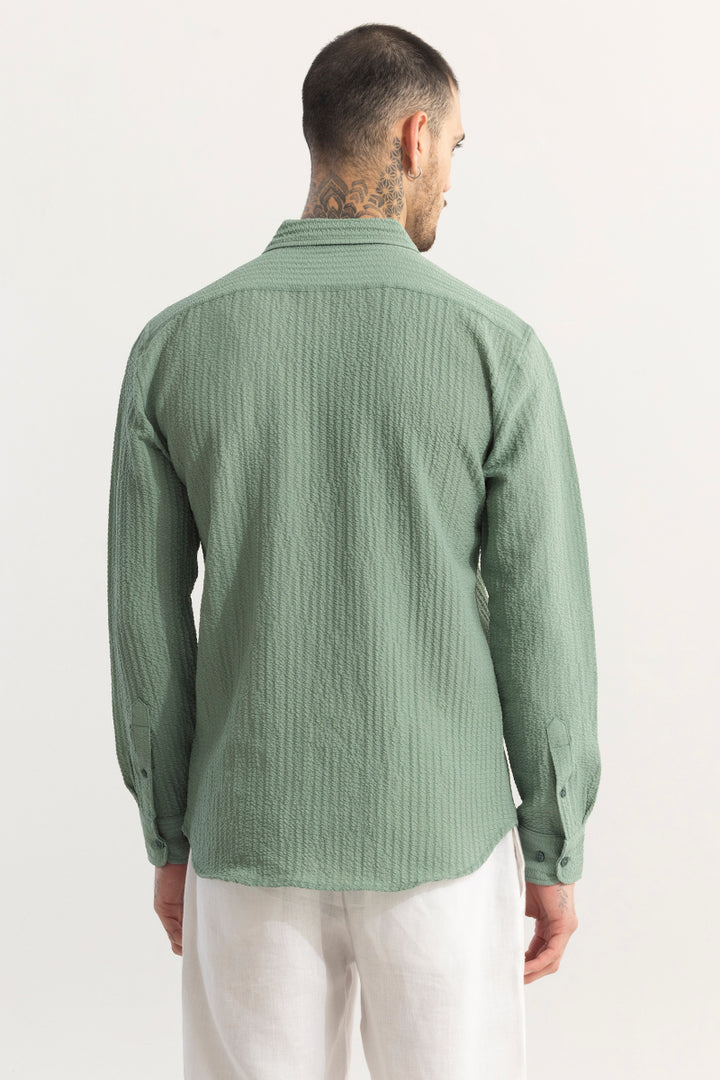 Mash Wrinkle Light Green Shirt