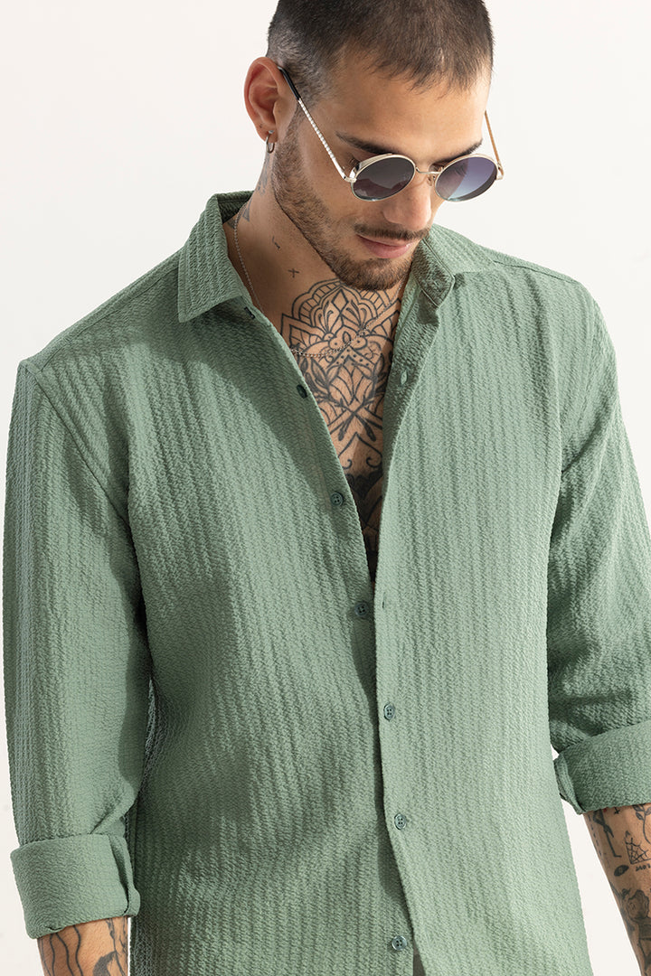 Mash Wrinkle Light Green Shirt