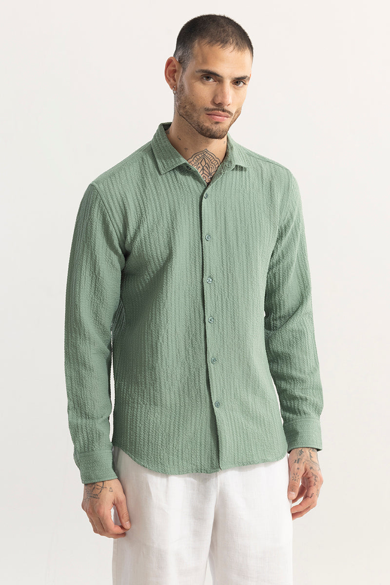 Mash Wrinkle Light Green Shirt