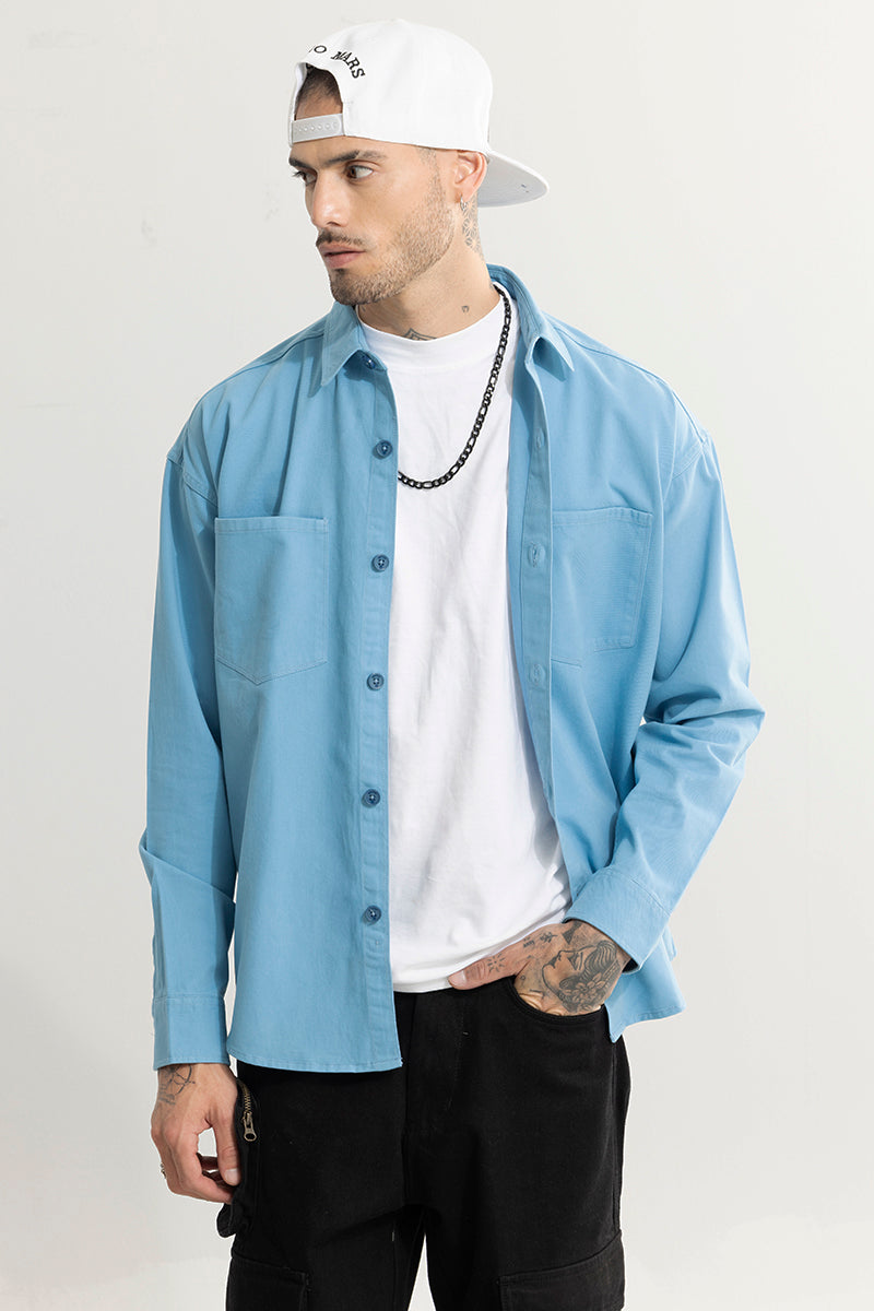 Chizel Pocket Blue Overshirt