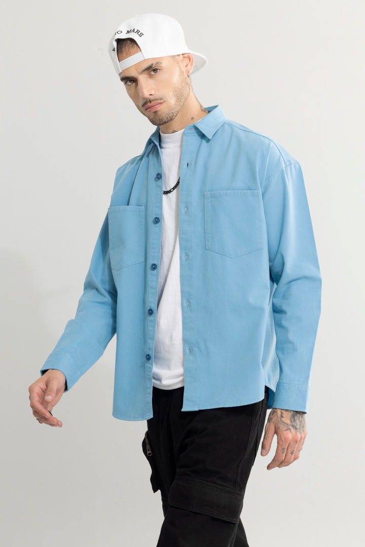 Chizel Pocket Blue Overshirt