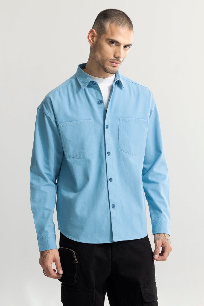 Chizel Pocket Blue Overshirt