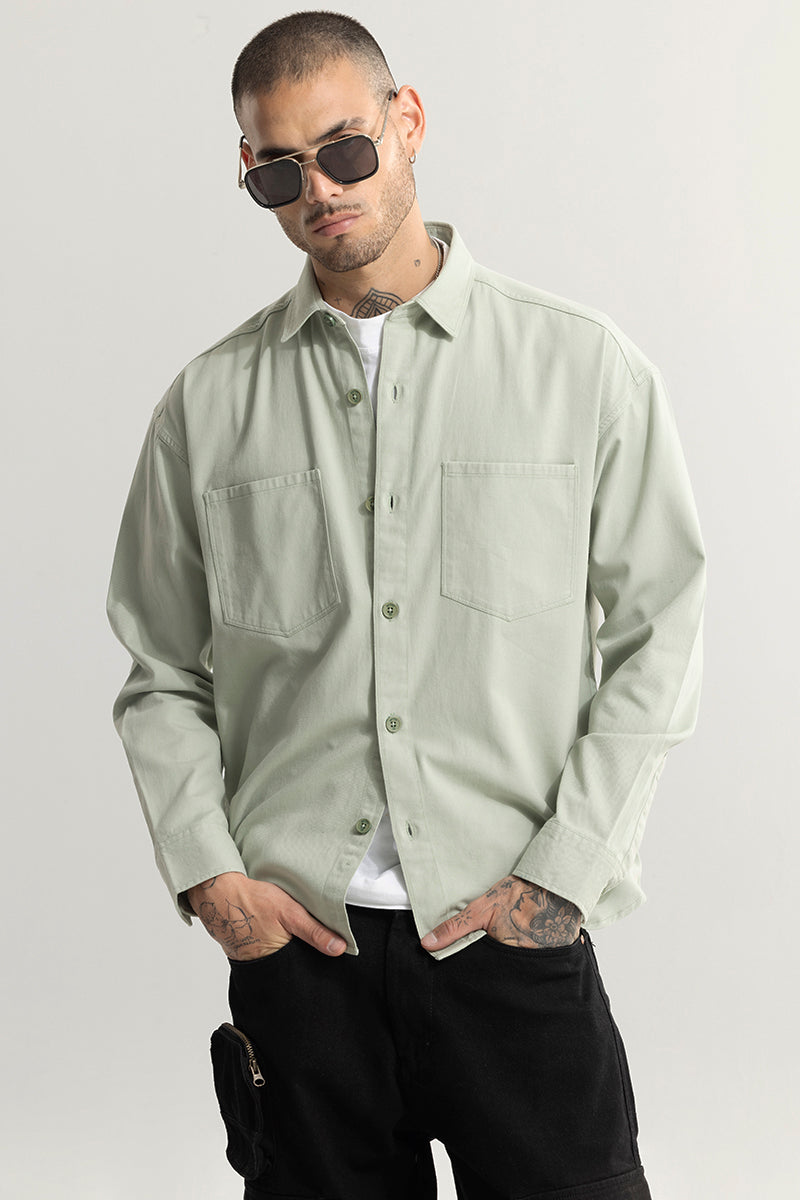 Chizel Pocket Teal Green Overshirt