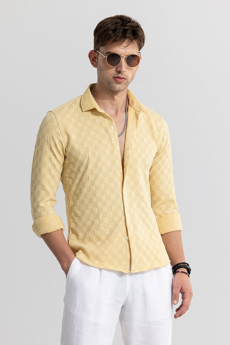 Buy Mens's Gauze Yellow Shirt Online | SNITCH