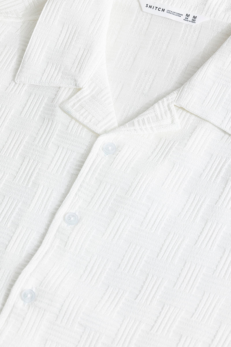 Wefted White Shirt