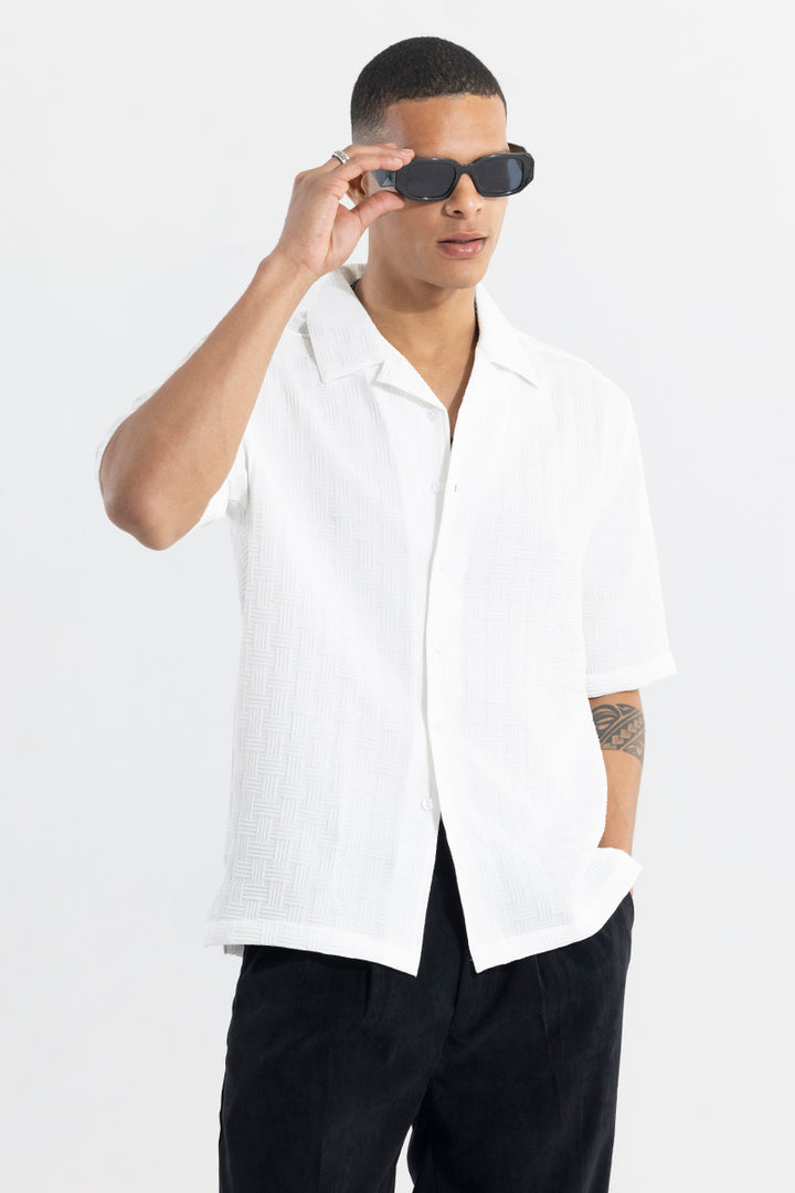 Wefted White Shirt