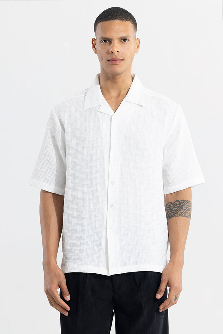 Wefted White Shirt