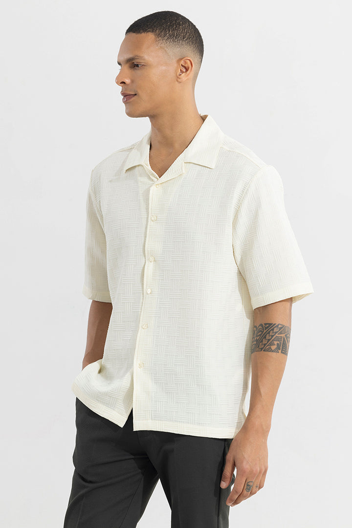 Wefted Cream Shirt