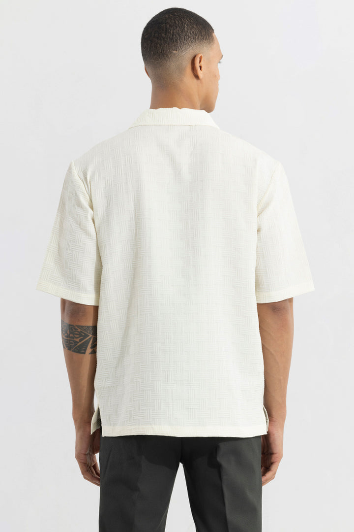 Wefted Cream Shirt