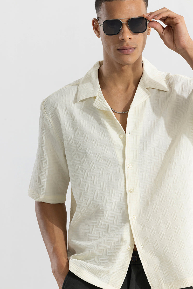 Wefted Cream Shirt