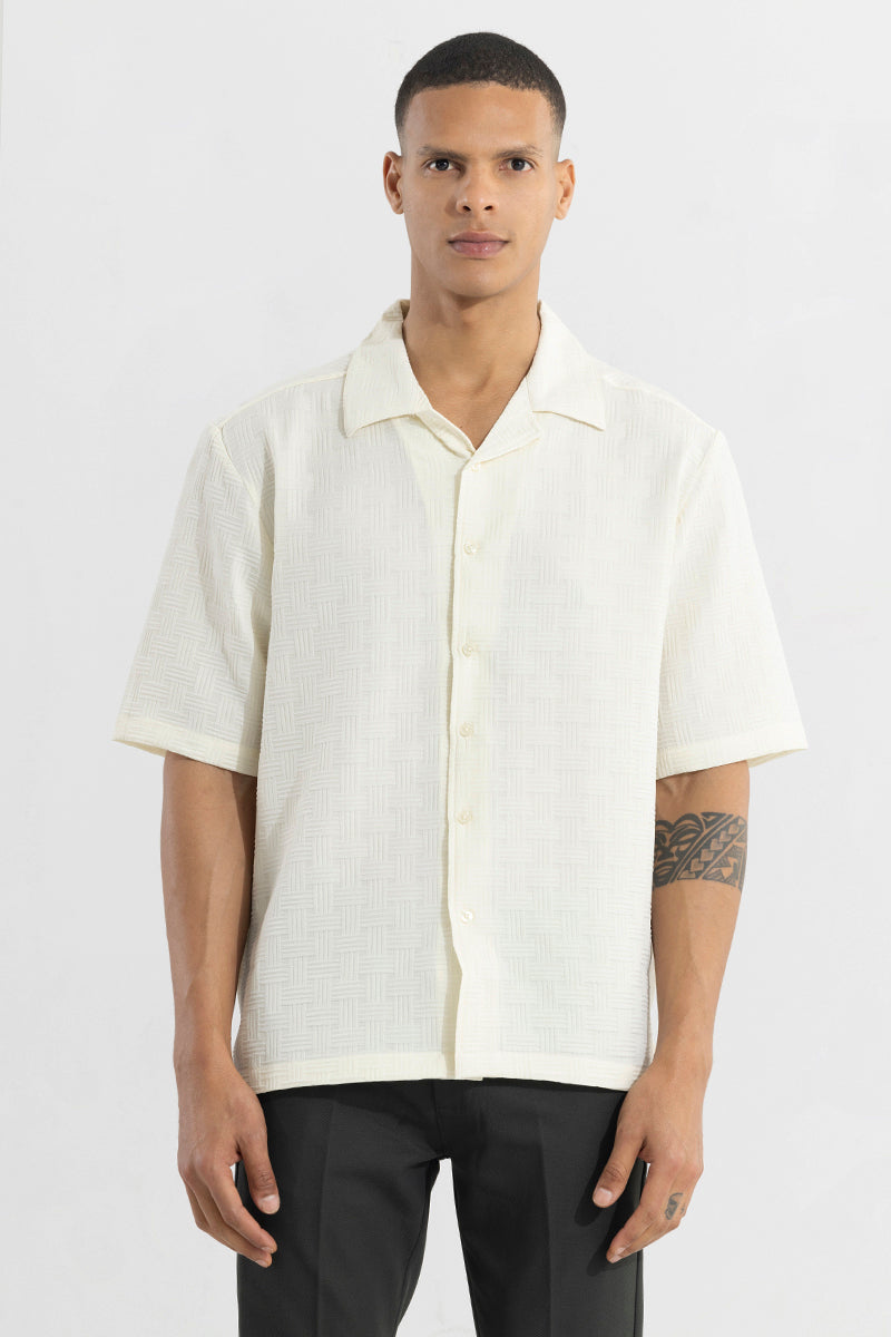 Wefted Cream Shirt