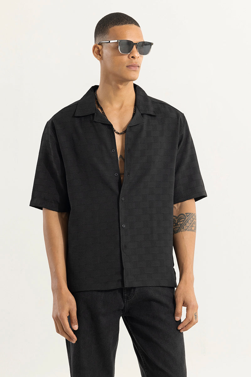 Wefted Black Shirt